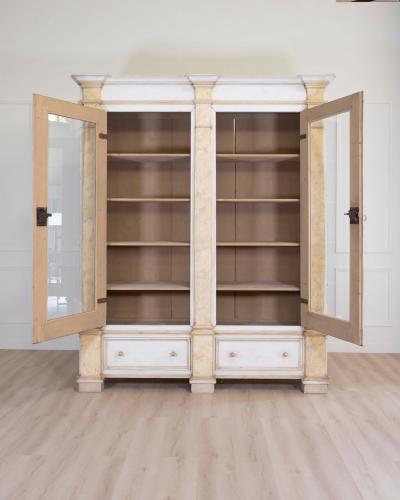 19th Century Empire Style Lacquered Bookcase Italian Grand Library