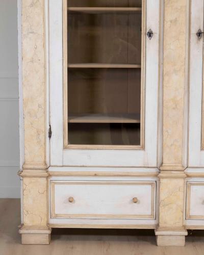 19th Century Empire Style Lacquered Bookcase Italian Grand Library