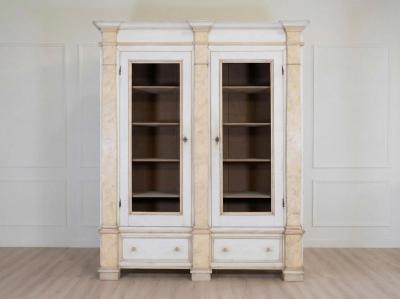 19th Century Empire Style Lacquered Bookcase Italian Grand Library