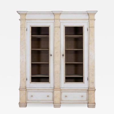 19th Century Empire Style Lacquered Bookcase Italian Grand Library