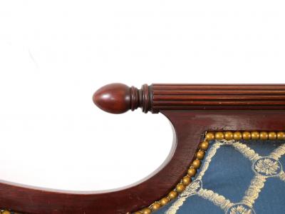 19th Century Empire Style Mahogany Framed Upholstered Sofa