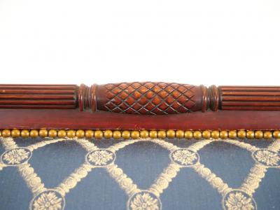 19th Century Empire Style Mahogany Framed Upholstered Sofa