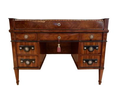 19th Century Empire Writing Desk With Roll Top Nutwood Austria ca 1800