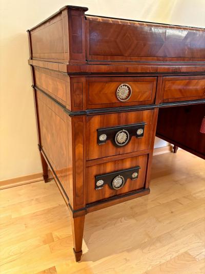 19th Century Empire Writing Desk With Roll Top Nutwood Austria ca 1800