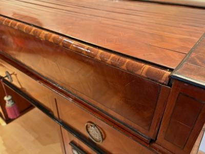 19th Century Empire Writing Desk With Roll Top Nutwood Austria ca 1800