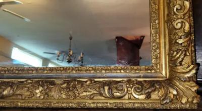 19th Century English Baroque Gilt Floral Wall Mirror