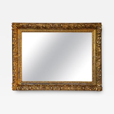 19th Century English Baroque Gilt Floral Wall Mirror