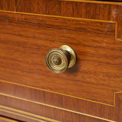 19th Century English Burlwood Mahogany Regency Style Inlay Decorated Breakfront