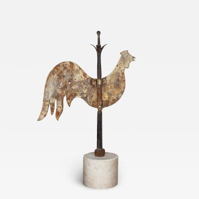 19th Century English Cast Iron Cockerel Weathervane