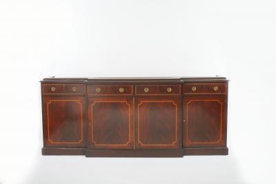 19th Century English George III Mahogany Breakfront Bookcase