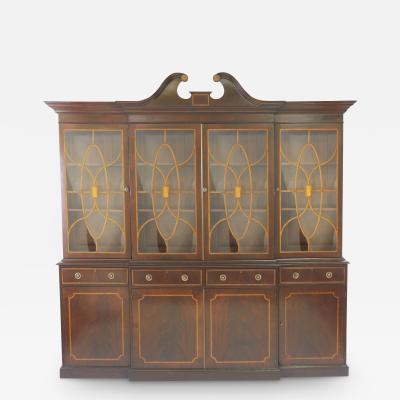 19th Century English George III Mahogany Breakfront Bookcase