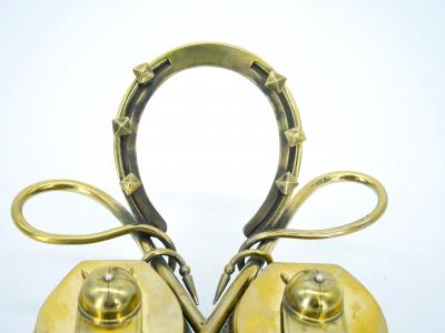 19th Century English Gold Washed Sheffield Silverplate Equestrian Themed Inkwell