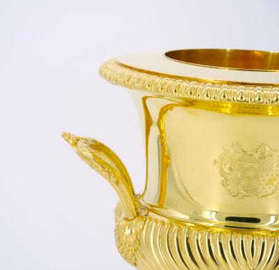 19th Century English Gold Washed Silverplate Champagne Cooler