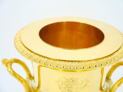 19th Century English Gold Washed Silverplate Champagne Cooler