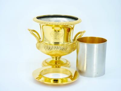 19th Century English Gold Washed Silverplate Champagne Cooler
