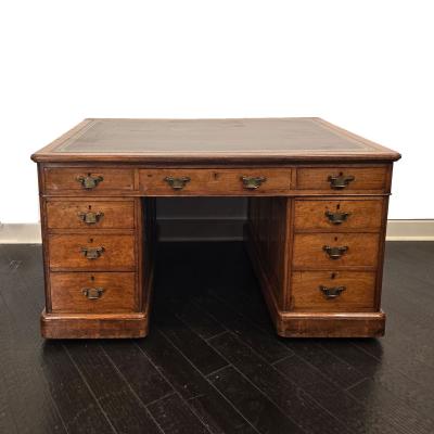 19th Century English Mahogany Partners Desk