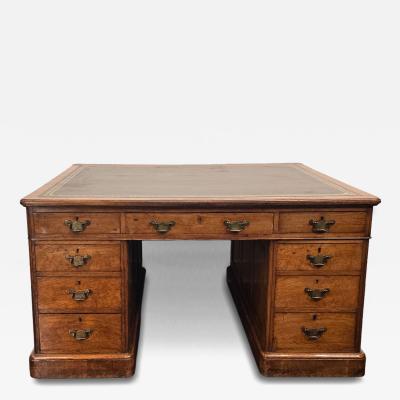 19th Century English Mahogany Partners Desk