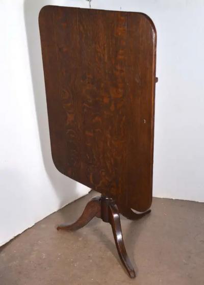 19th Century English Oak Rectangular Tilt Top Table