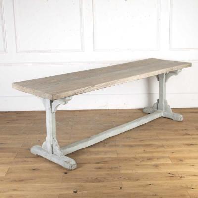 19th Century English Oak Trestle Table