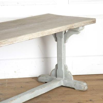 19th Century English Oak Trestle Table