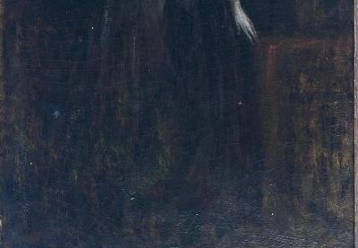 19th Century English Oil Painting on Canvas Victorian Woman Illegibly Signed