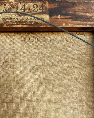 19th Century English Oil Painting on Canvas Victorian Woman Illegibly Signed