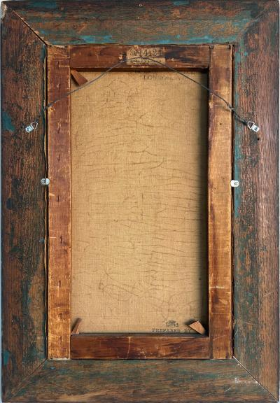 19th Century English Oil Painting on Canvas Victorian Woman Illegibly Signed