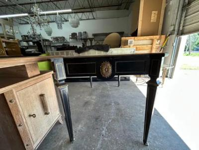 19th Century English Regency Ebonized Desk