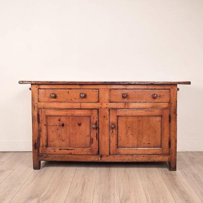 19th Century English Rustic Pine Sideboard Cabinet