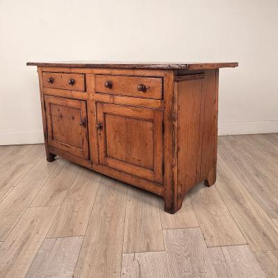 19th Century English Rustic Pine Sideboard Cabinet