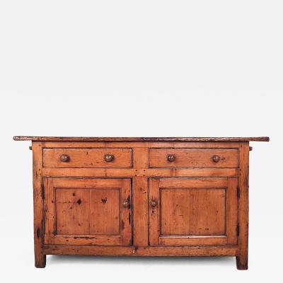19th Century English Rustic Pine Sideboard Cabinet