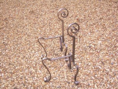 19th Century English Scroll Work Diminutive Andirons in Steel