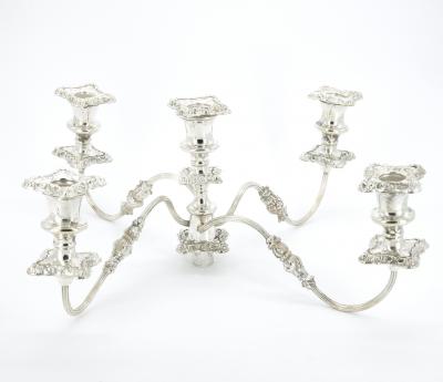 19th Century English Sheffield Silver Plated Five Light Convertible Candelabra