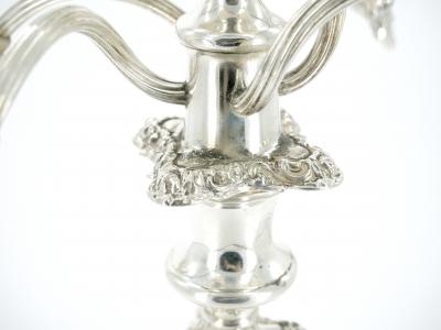 19th Century English Sheffield Silver Plated Five Light Convertible Candelabra