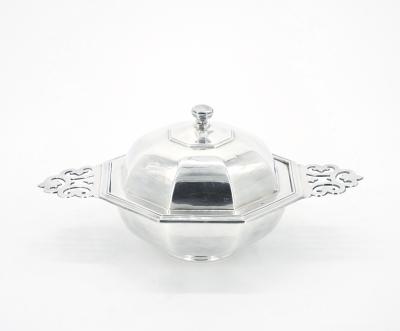 19th Century English Silver Plate Two Handled Covered Eculle Dish