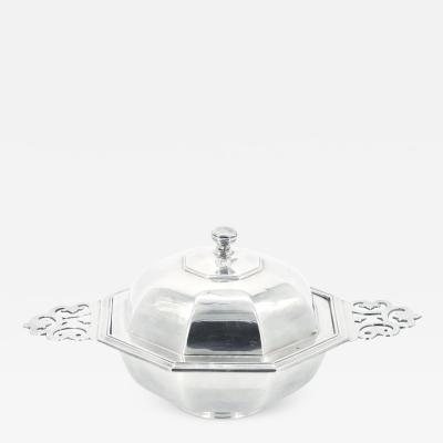 19th Century English Silver Plate Two Handled Covered Eculle Dish