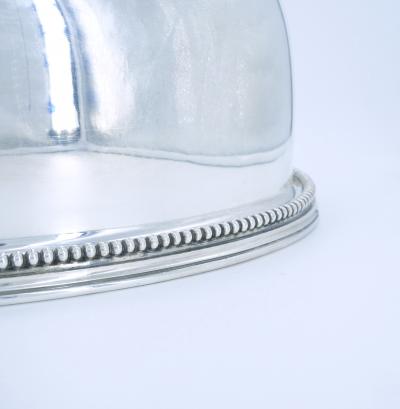 19th Century English Silverplate Meat Dome with Dragon Finial Handle