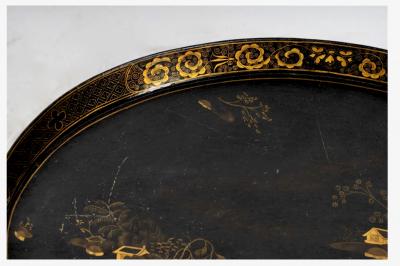 19th Century English Tole Tray on Stand