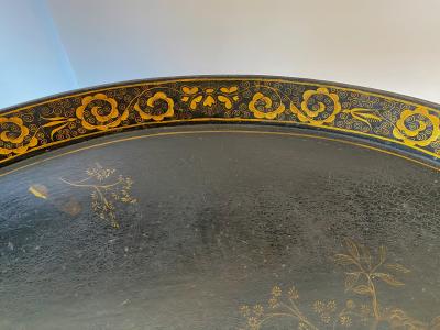 19th Century English Tole Tray on Stand