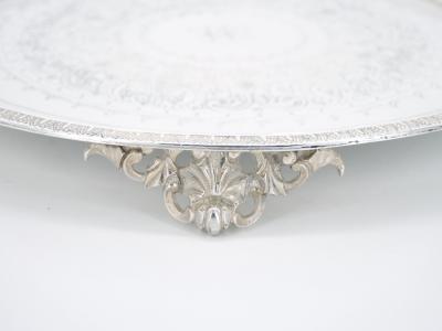 19th Century English Victorian Circular Silverplate Salver