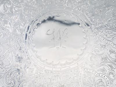 19th Century English Victorian Circular Silverplate Salver