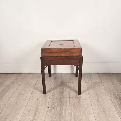 19th Century English Victorian Mahogany Brass Mounted Box on Later Custom Stand