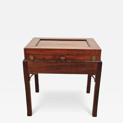 19th Century English Victorian Mahogany Brass Mounted Box on Later Custom Stand