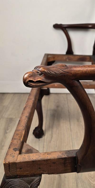 19th Century English or Irish Mahogany Chippendale Settee