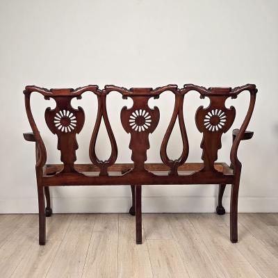19th Century English or Irish Mahogany Chippendale Settee