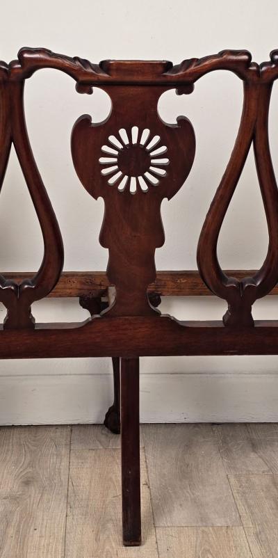 19th Century English or Irish Mahogany Chippendale Settee
