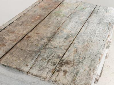 19th Century European Gray Painted Workbench