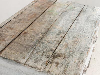 19th Century European Gray Painted Workbench