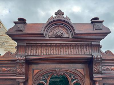 19th Century European Walnut High Relief Carved Renaissance Revival Sideboard
