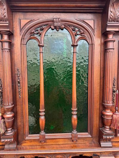 19th Century European Walnut High Relief Carved Renaissance Revival Sideboard